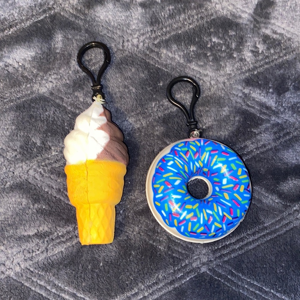 2-Pack of Keychain Squishies (donut and ice cream)